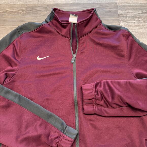 Nike Dri Fit Adult Team League Maroon & Gray Mens Large Full‎ Zip Track Jacket - Picture 1 of 9